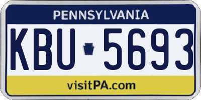 PA license plate KBU5693