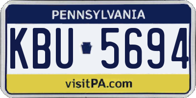 PA license plate KBU5694