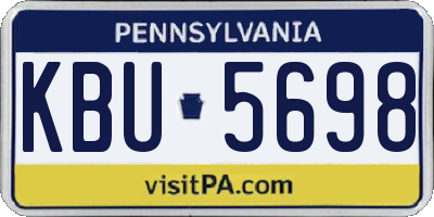 PA license plate KBU5698
