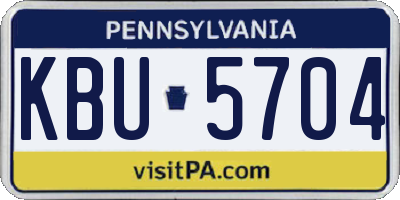 PA license plate KBU5704