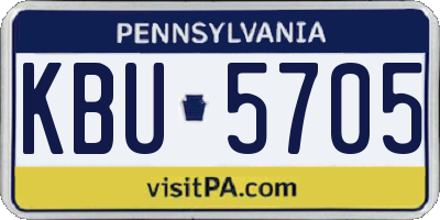 PA license plate KBU5705