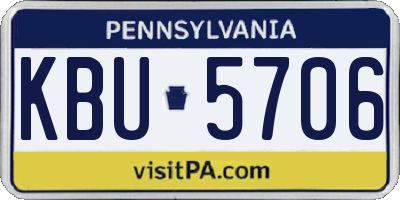 PA license plate KBU5706