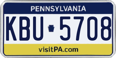 PA license plate KBU5708