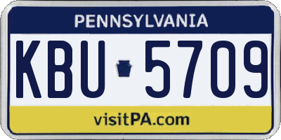 PA license plate KBU5709