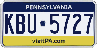 PA license plate KBU5727