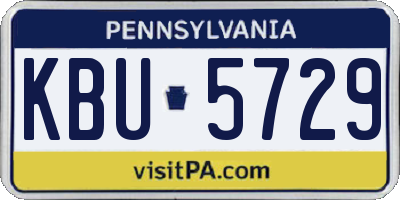 PA license plate KBU5729