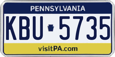 PA license plate KBU5735