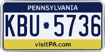 PA license plate KBU5736