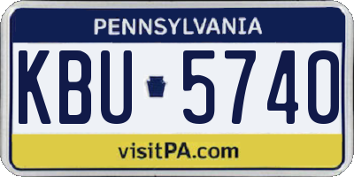 PA license plate KBU5740