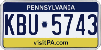 PA license plate KBU5743