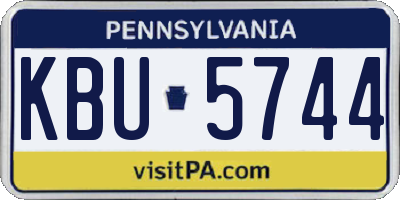 PA license plate KBU5744