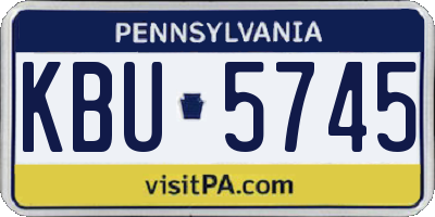 PA license plate KBU5745