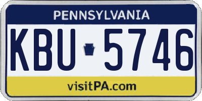 PA license plate KBU5746