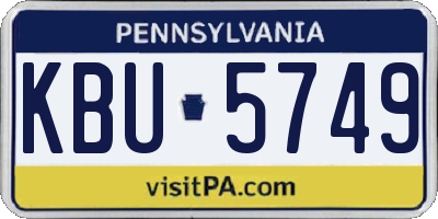PA license plate KBU5749