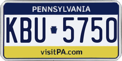 PA license plate KBU5750