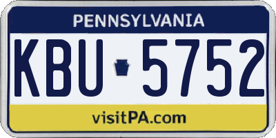 PA license plate KBU5752
