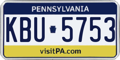 PA license plate KBU5753