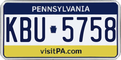 PA license plate KBU5758