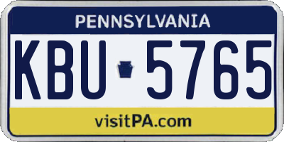 PA license plate KBU5765
