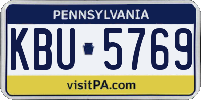 PA license plate KBU5769