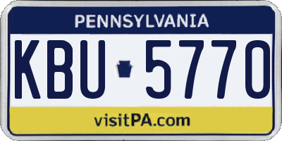 PA license plate KBU5770