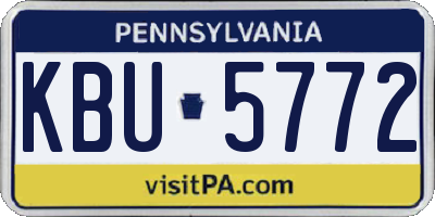 PA license plate KBU5772