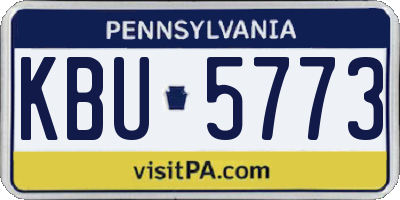 PA license plate KBU5773