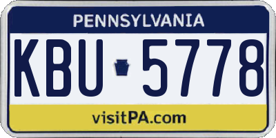 PA license plate KBU5778