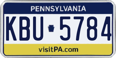 PA license plate KBU5784