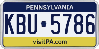 PA license plate KBU5786