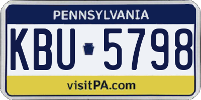 PA license plate KBU5798