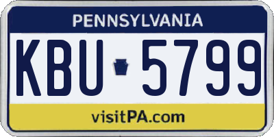PA license plate KBU5799