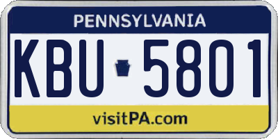 PA license plate KBU5801