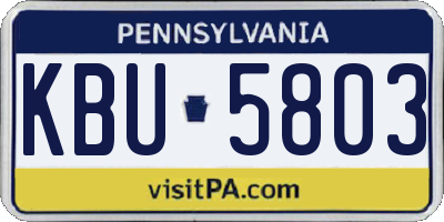 PA license plate KBU5803