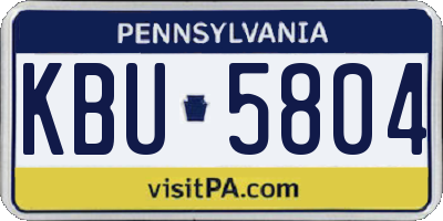 PA license plate KBU5804