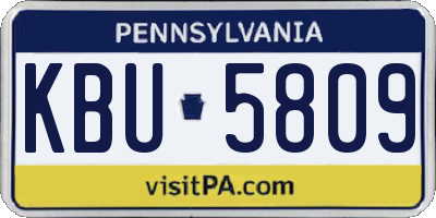 PA license plate KBU5809