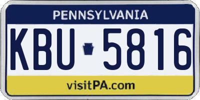 PA license plate KBU5816