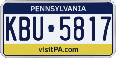 PA license plate KBU5817