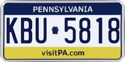PA license plate KBU5818