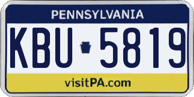 PA license plate KBU5819