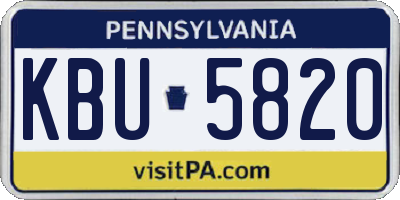 PA license plate KBU5820