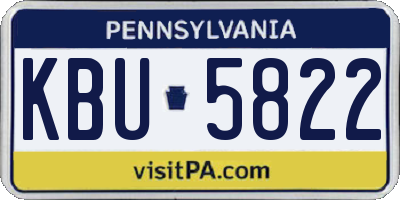 PA license plate KBU5822