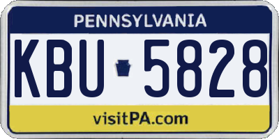 PA license plate KBU5828