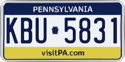 PA license plate KBU5831