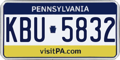 PA license plate KBU5832