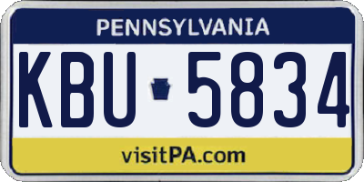 PA license plate KBU5834