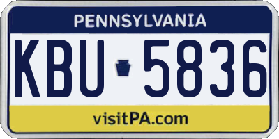 PA license plate KBU5836