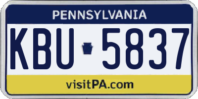 PA license plate KBU5837