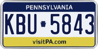 PA license plate KBU5843