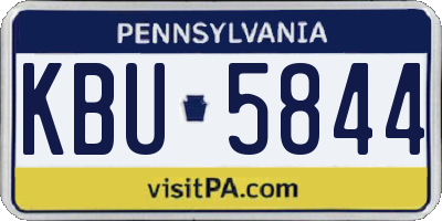 PA license plate KBU5844